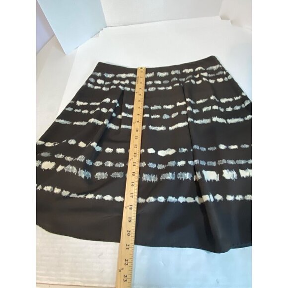 Simply Vera Vera Wang Semi-Pleated A-Line Skirt Brown & Ivory Women’s 10 - Picture 5 of 6